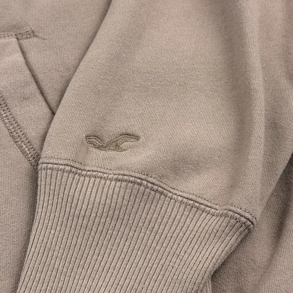 Hollister Full Zip Hoodie Sweatshirt Jacket Womens Size XS Brown Oversized - Picture 8 of 15